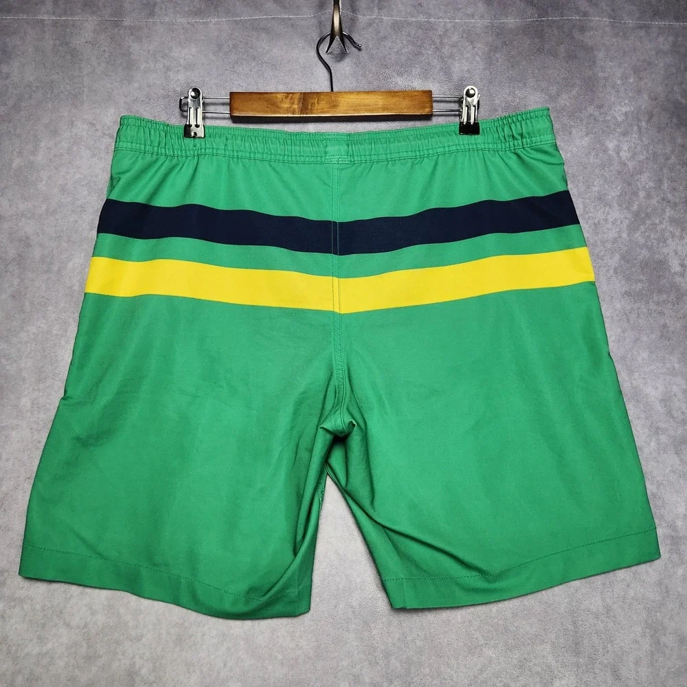 Gap Mens Pool Short Green Striped Swim Trunks Size Large B-6